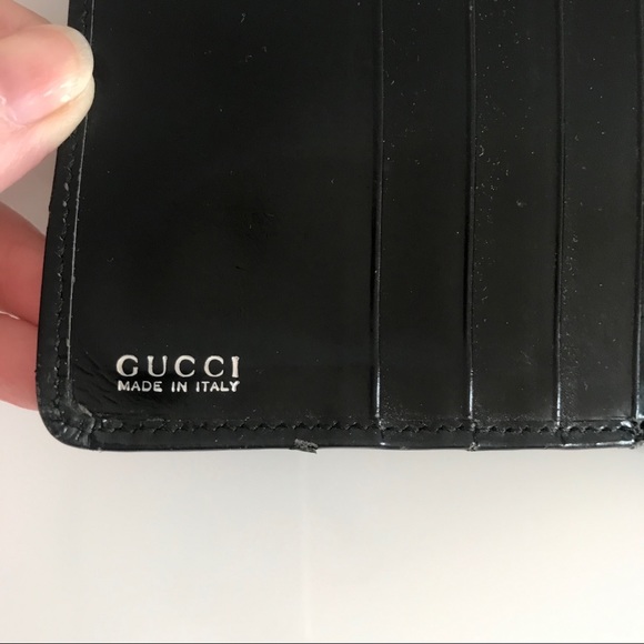 Authentic Gucci Vintage Bamboo Patent Leather Canvas Zipper Wallet 90’s Y2K - Picture 12 of 16